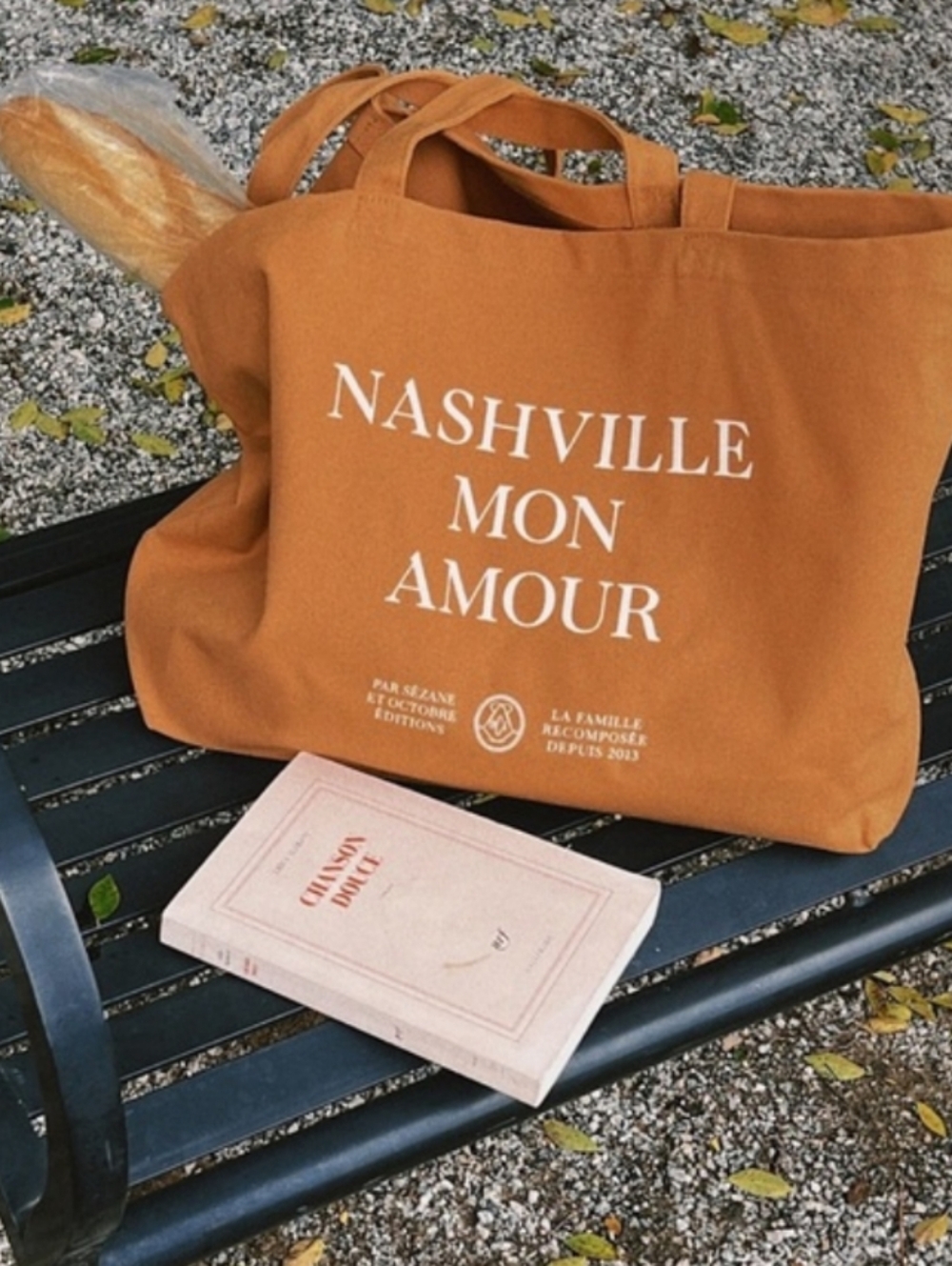 Sézane Nashville Mon Amour Rust Cotton Tote Bag